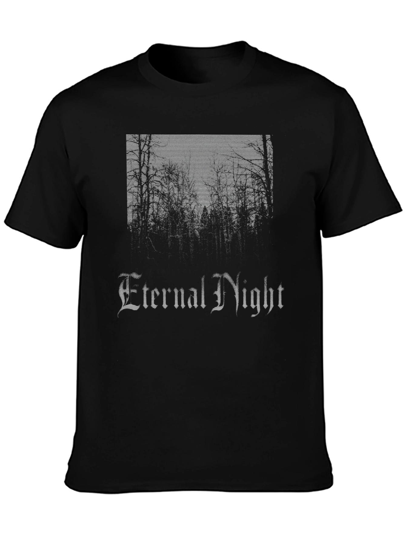 Eternal Night Graphic Print Black T-Shirt