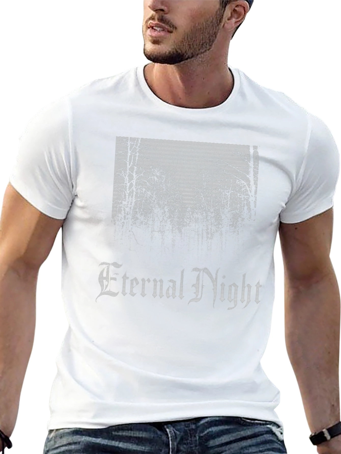 Eternal Night Graphic Print Black T-Shirt
