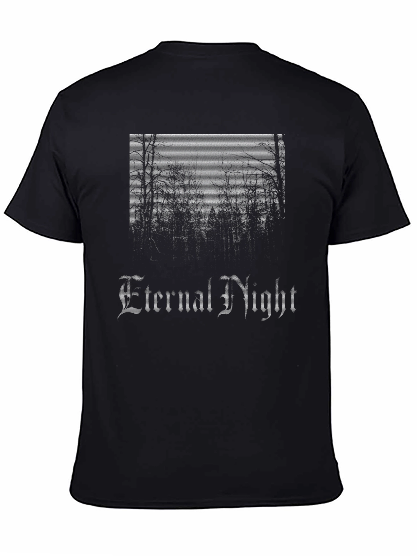 Eternal Night Graphic Print Black T-Shirt
