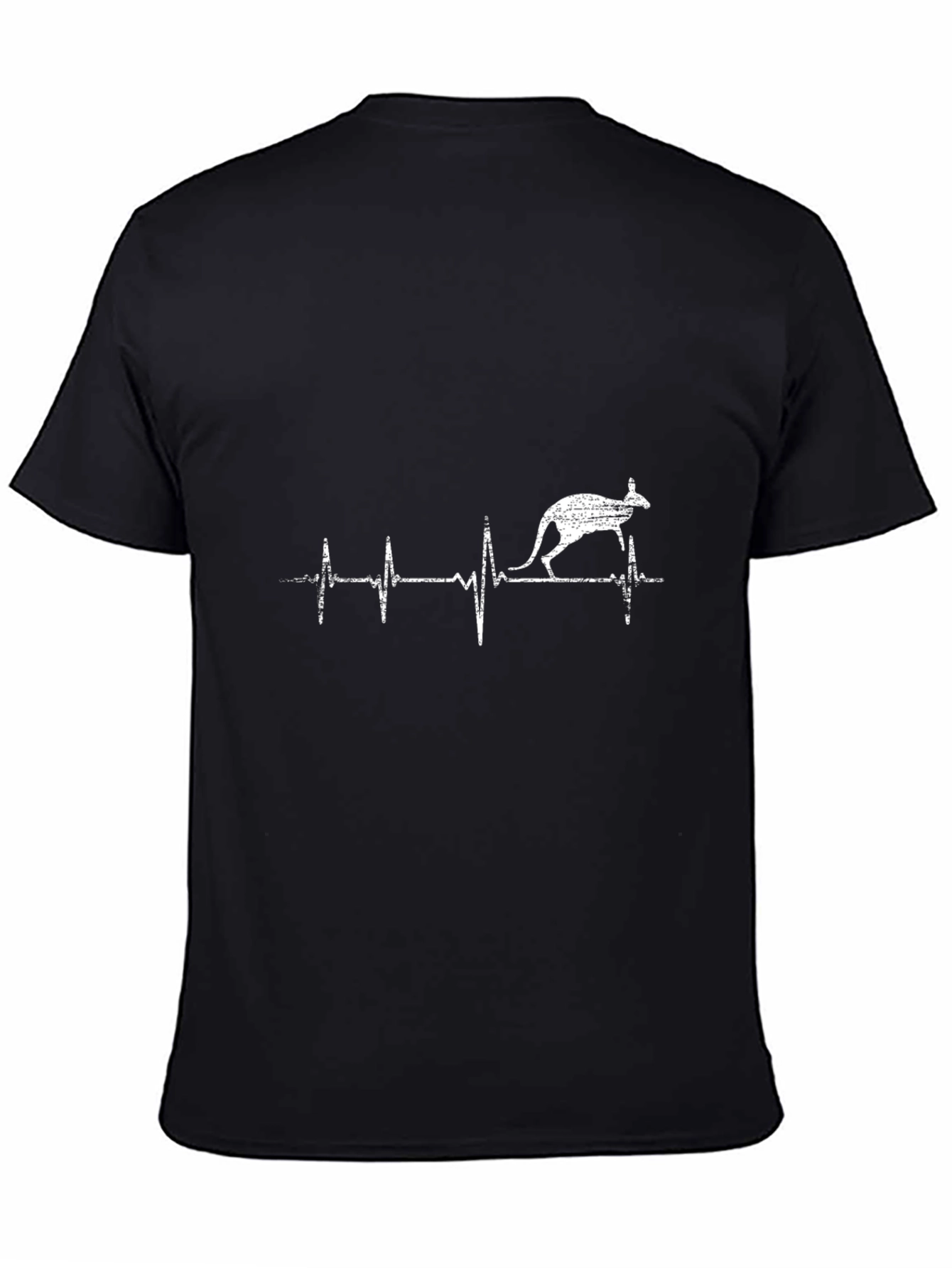 Kangaroo Heartbeat T-Shirt - Black Cotton Tee