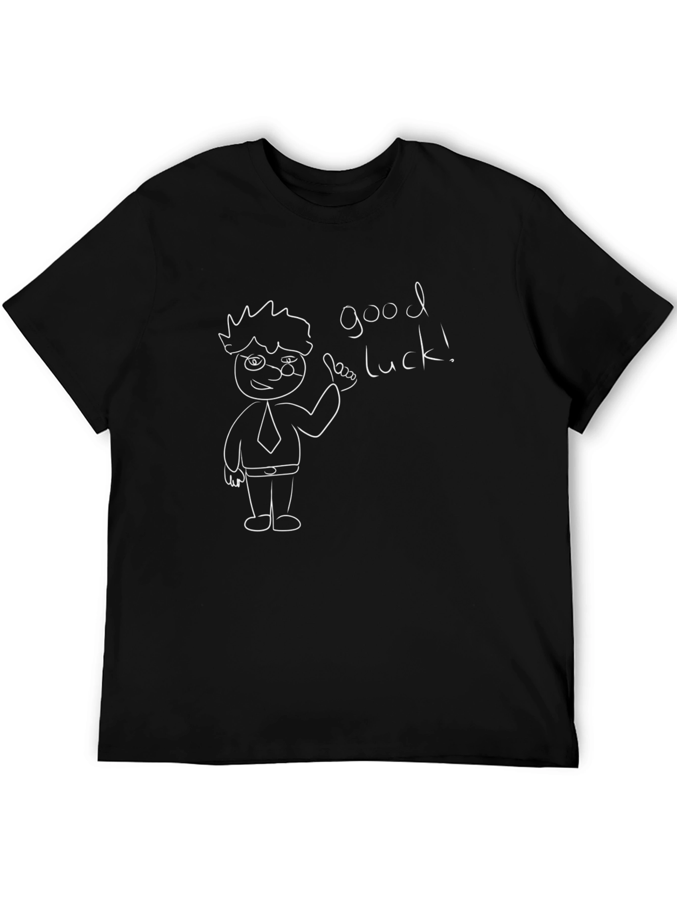 Good Luck Graphic Tee - Black Cotton T-Shirt
