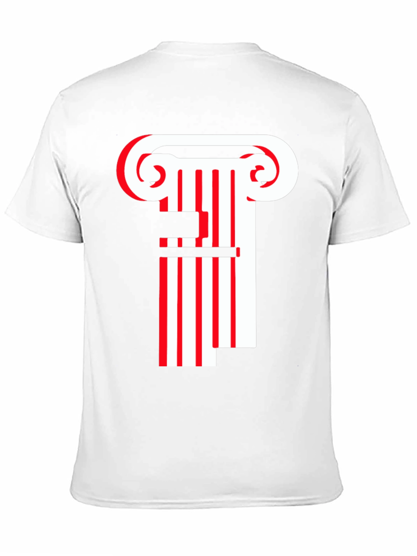 Striped Column Graphic T-Shirt - Black