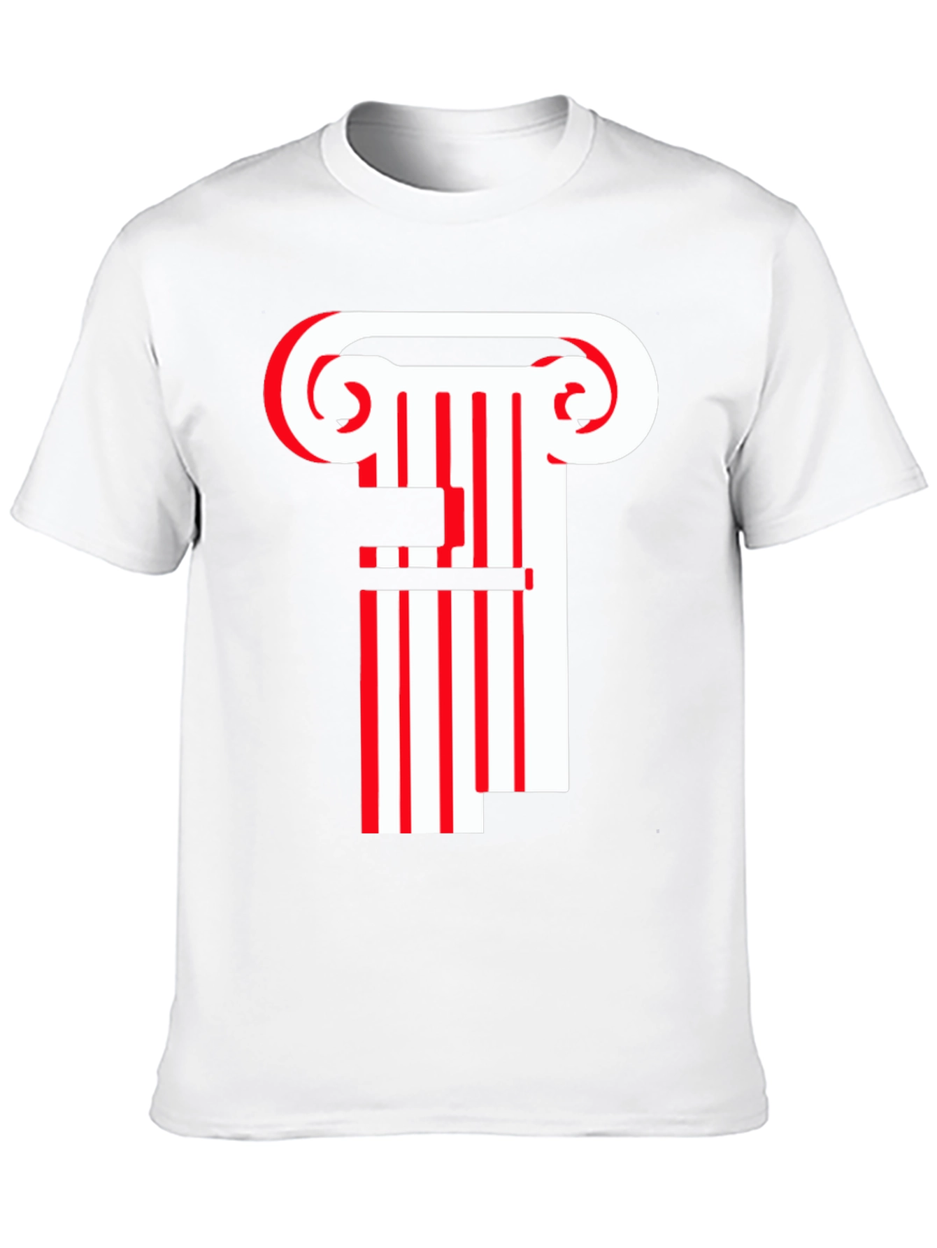 Striped Column Graphic T-Shirt - Black