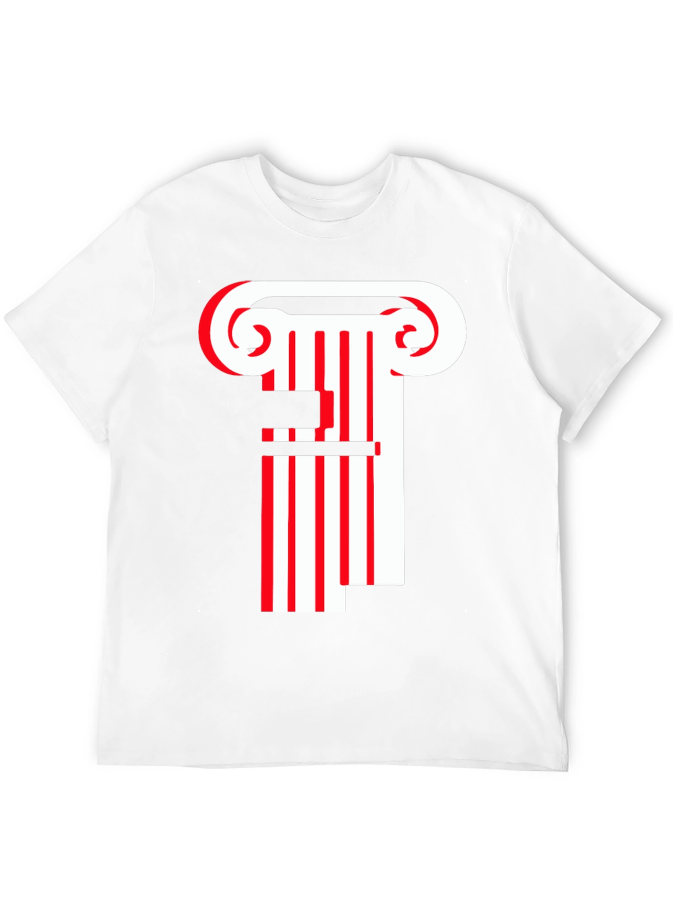 Striped Column Graphic T-Shirt - Black