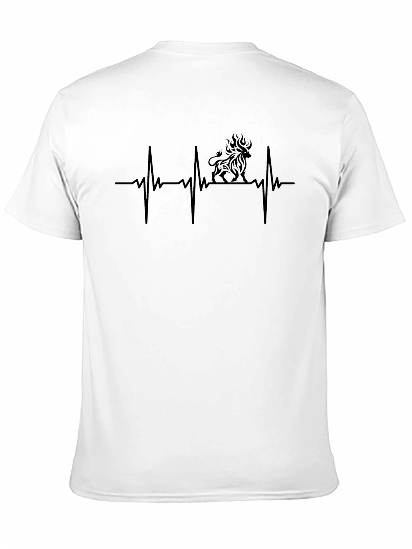 Lion Heartbeat Graphic T-Shirt - Black