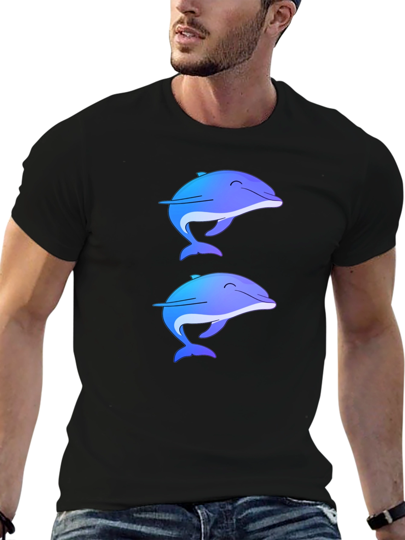 Dolphin Duo Tee - Black Casual Comfort