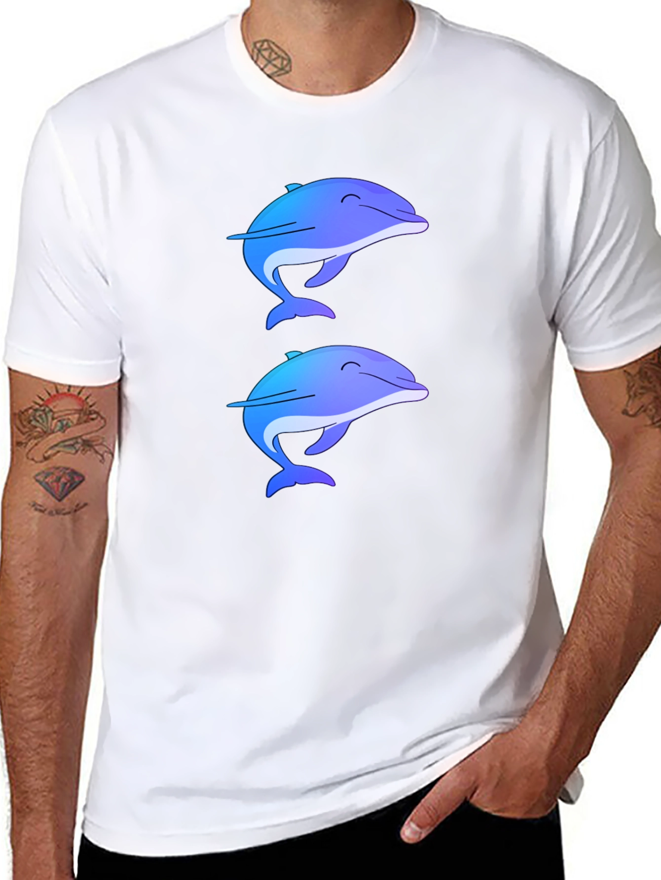 Dolphin Duo Tee - Black Casual Comfort