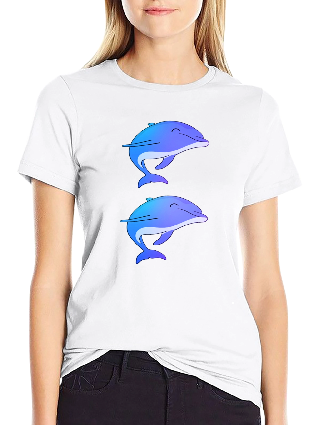 Dolphin Duo Tee - Black Casual Comfort