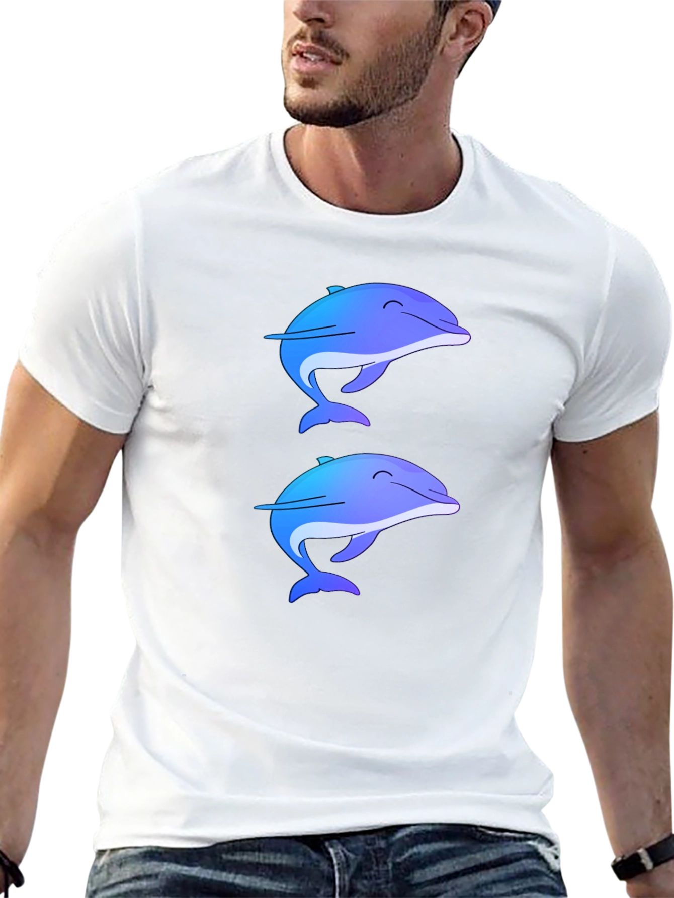 Dolphin Duo Tee - Black Casual Comfort