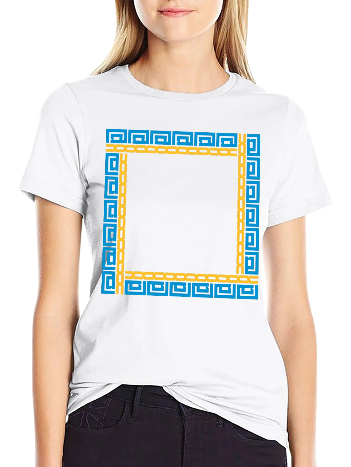 Geometric Frame Black T-Shirt