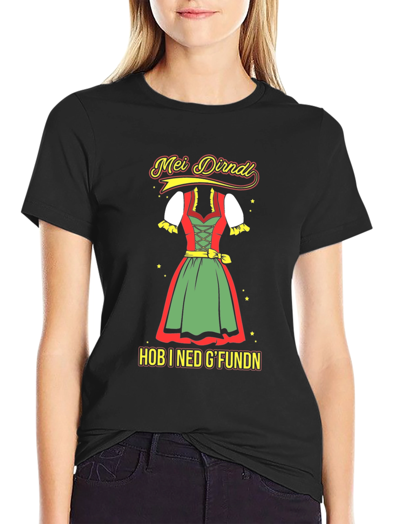 Oktoberfest Dirndl T-Shirt - Hob I Ned Gfundn