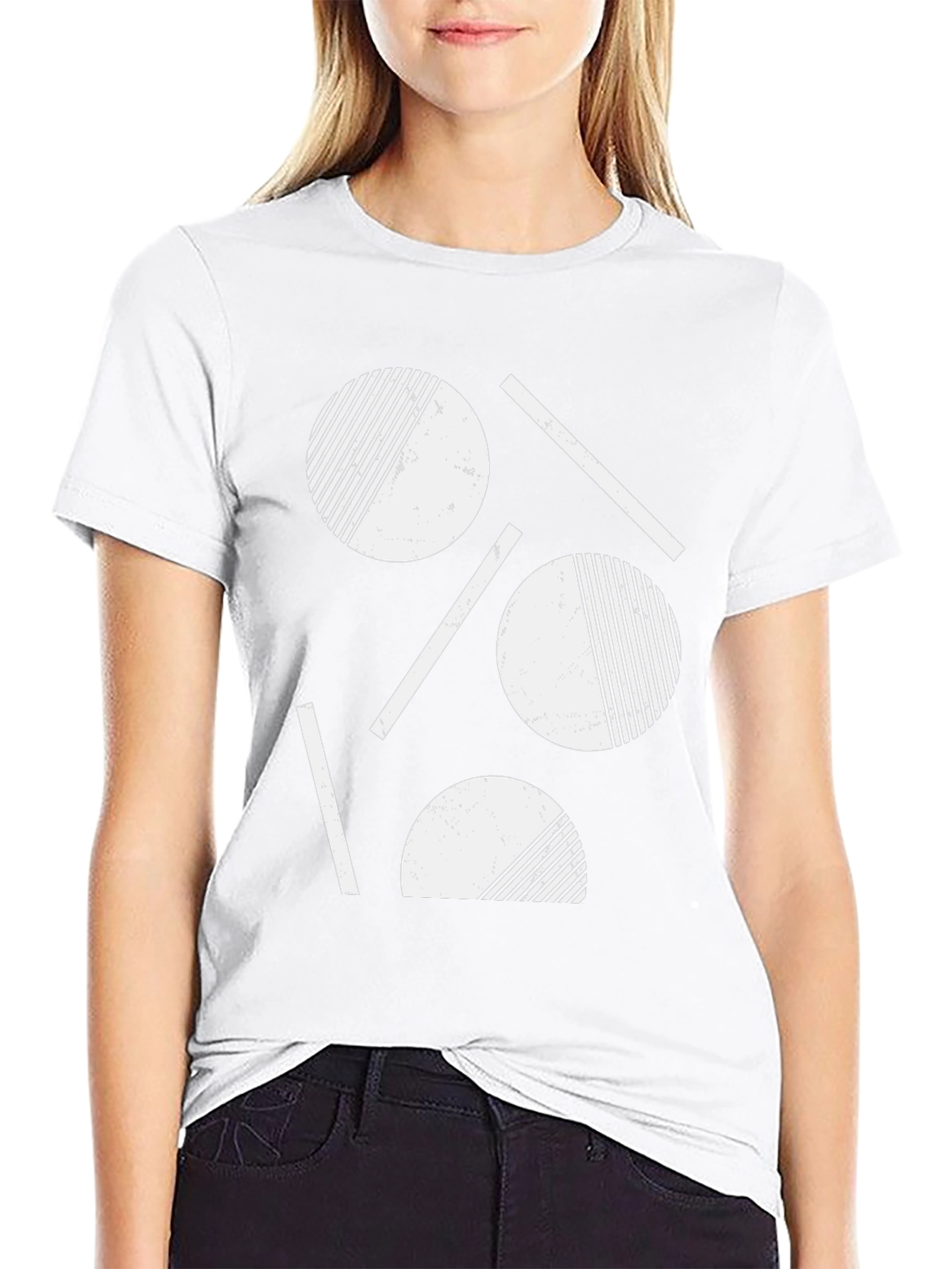 Abstract Geometric Graphic Tee - Black Cotton Blend