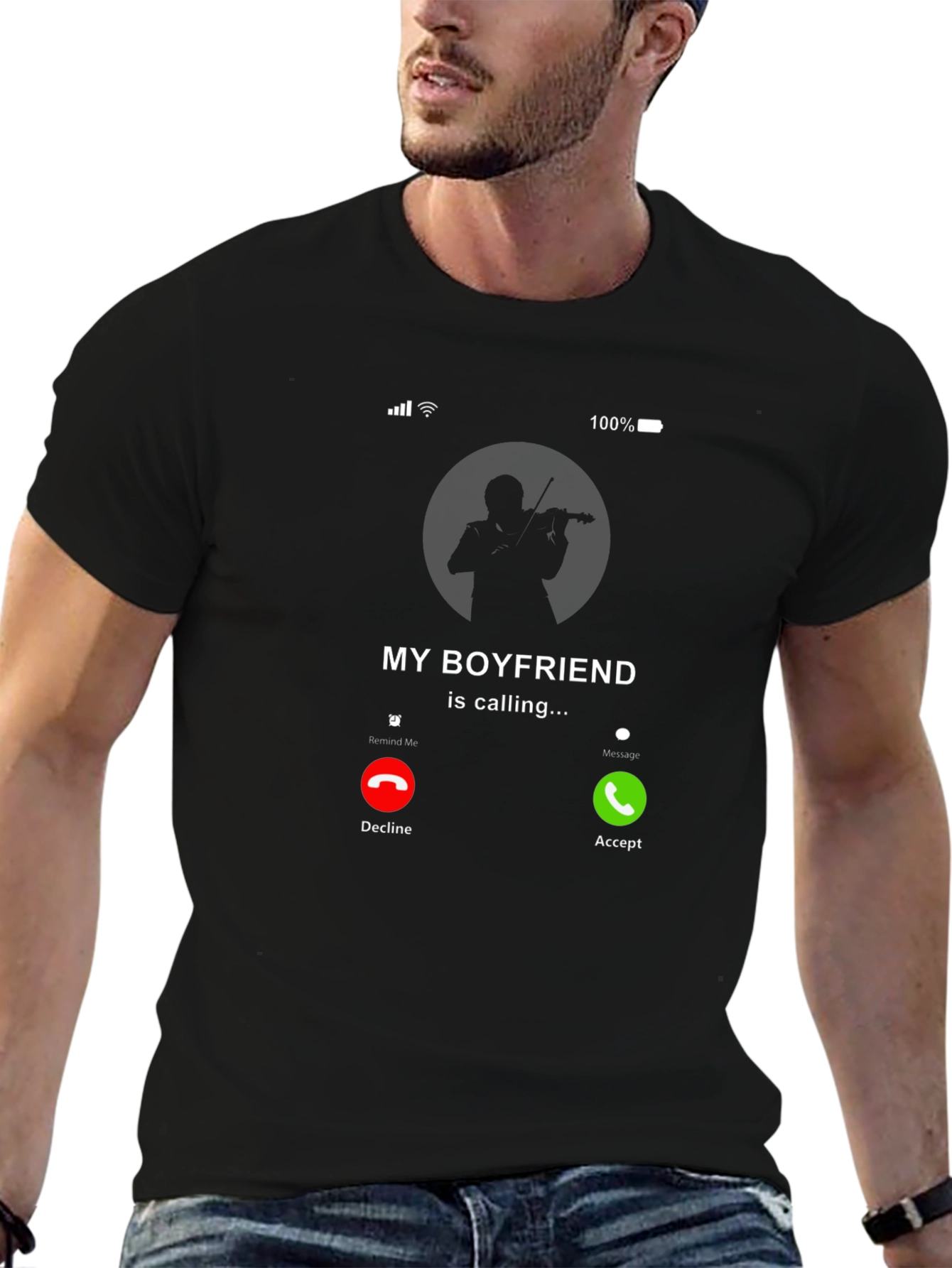 My Boyfriend Is Calling T-Shirt - Musician