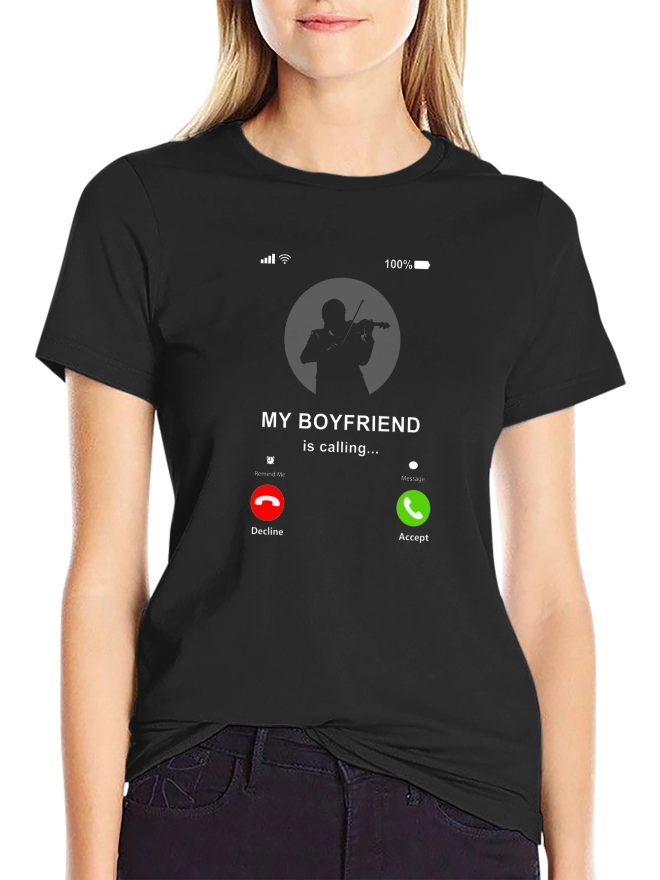 My Boyfriend Is Calling T-Shirt - Musician