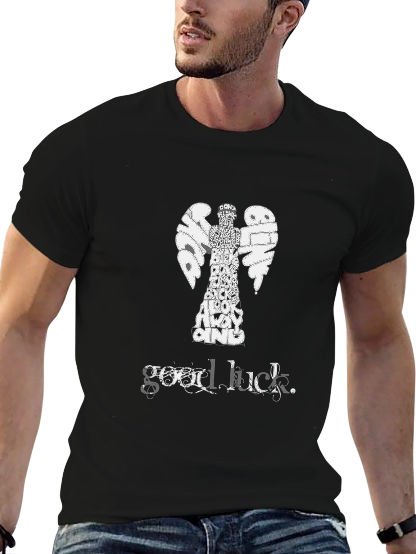 Dont Blink Angel Graphic T-Shirt - Good Luck