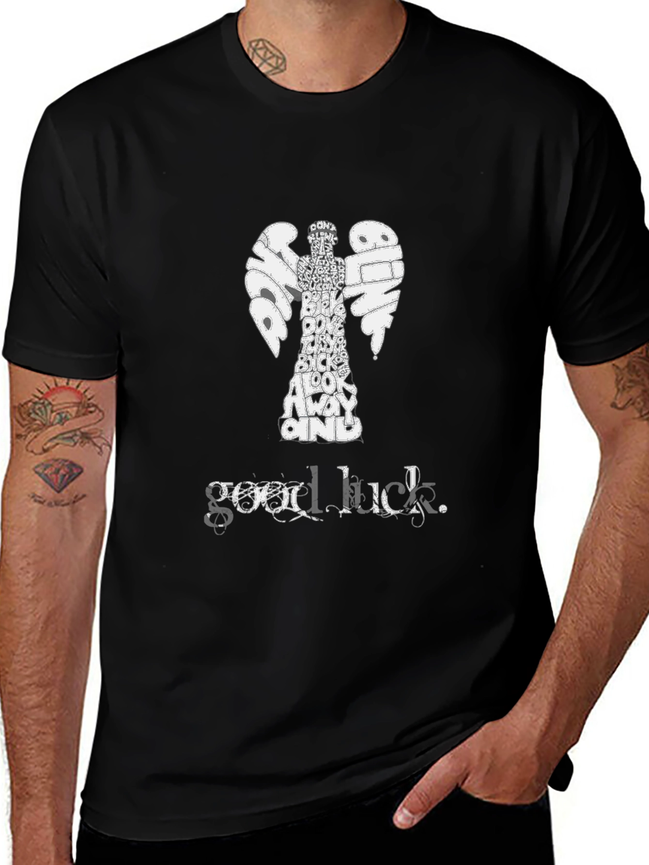Dont Blink Angel Graphic T-Shirt - Good Luck