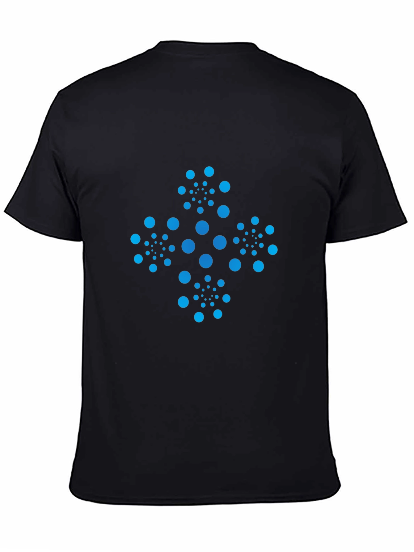 Geometric Dot Pattern Black Tee