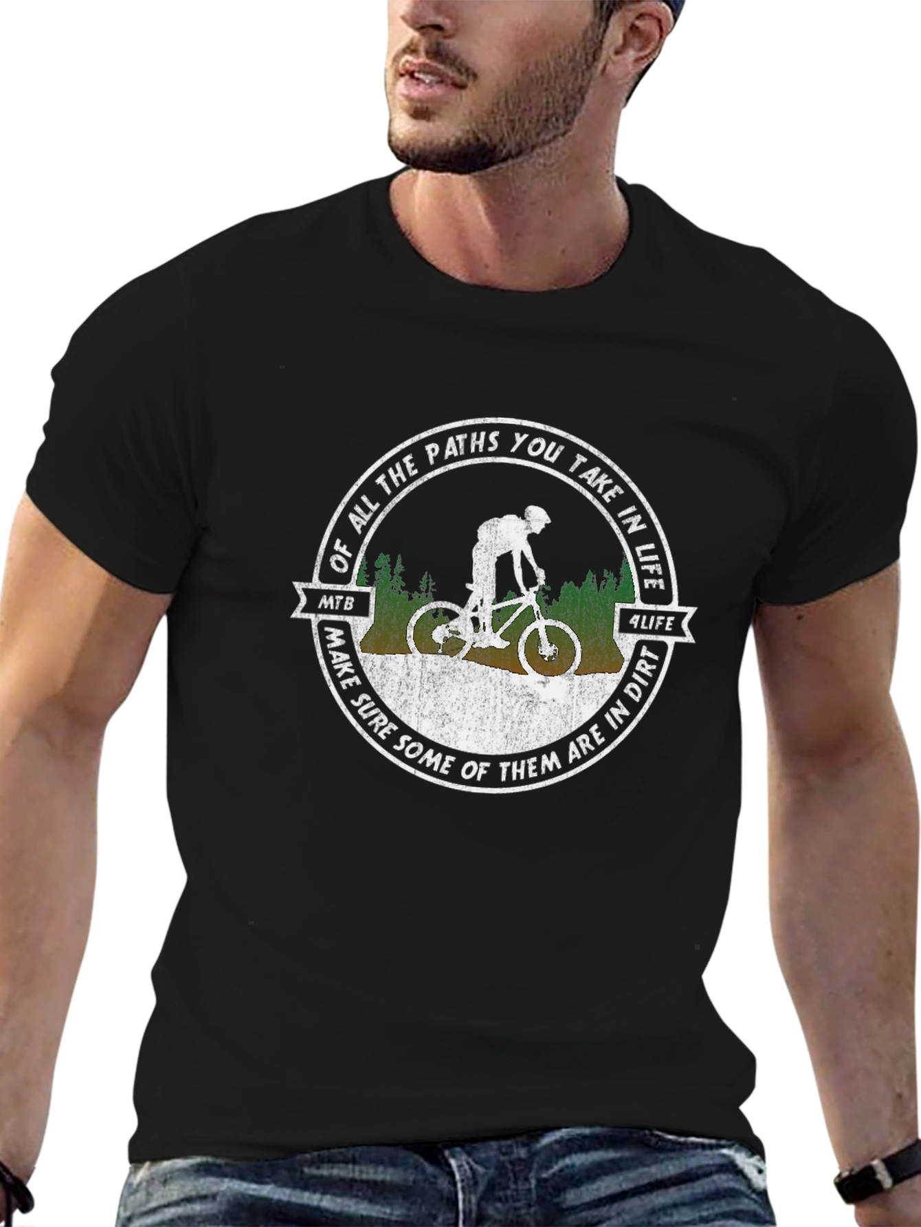 MTB 4 Life Paths in Dirt Graphic Tee