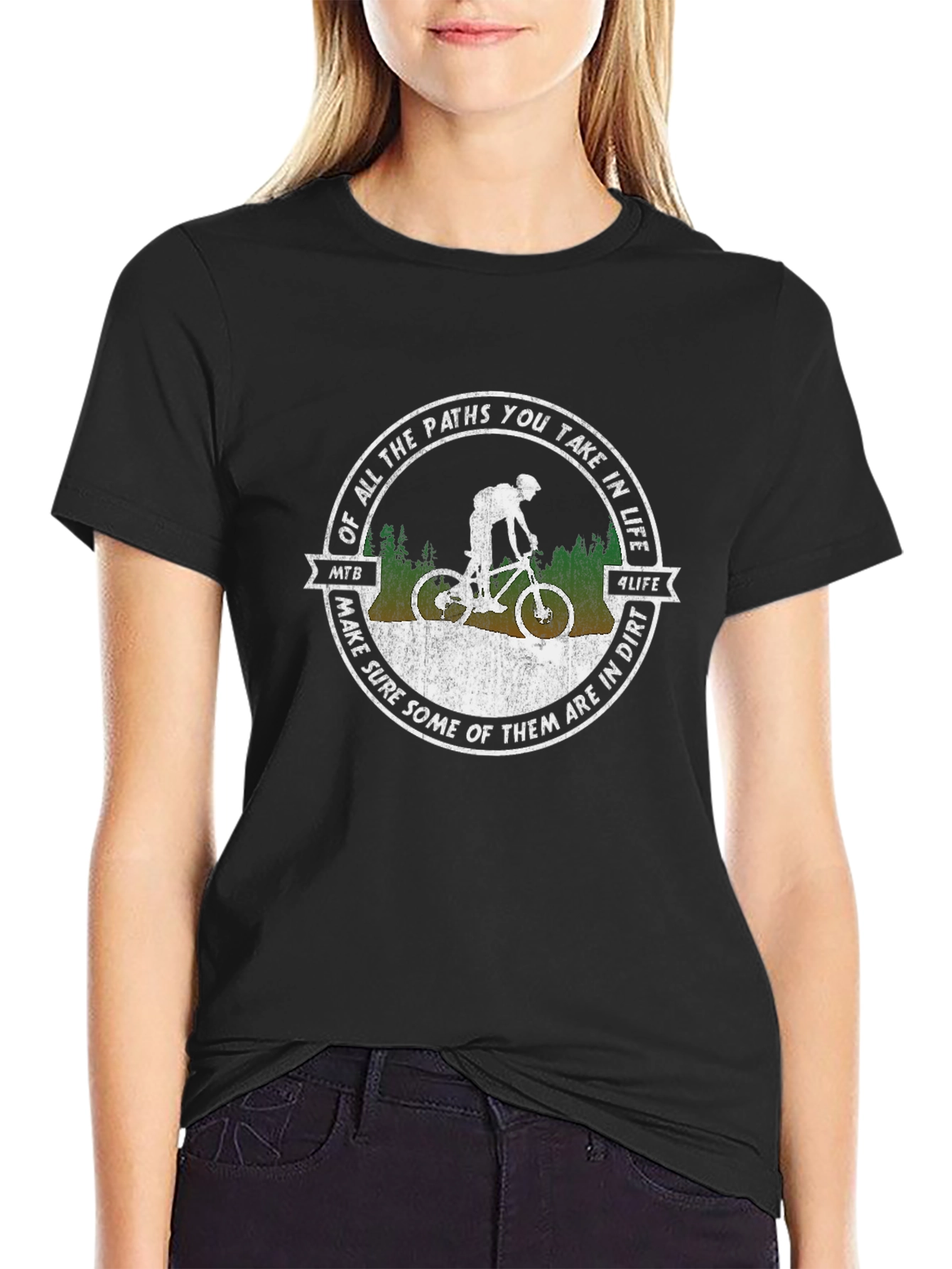 MTB 4 Life Paths in Dirt Graphic Tee