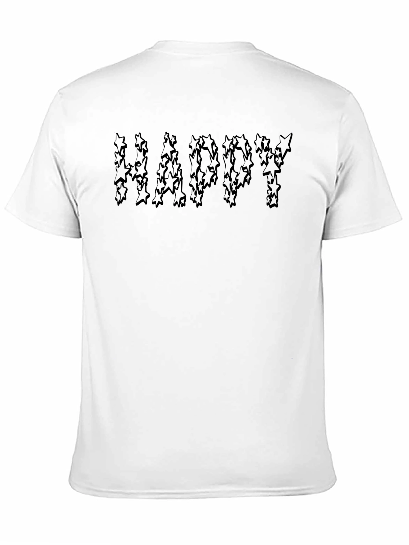 Happy Starry Graphic Black T-Shirt