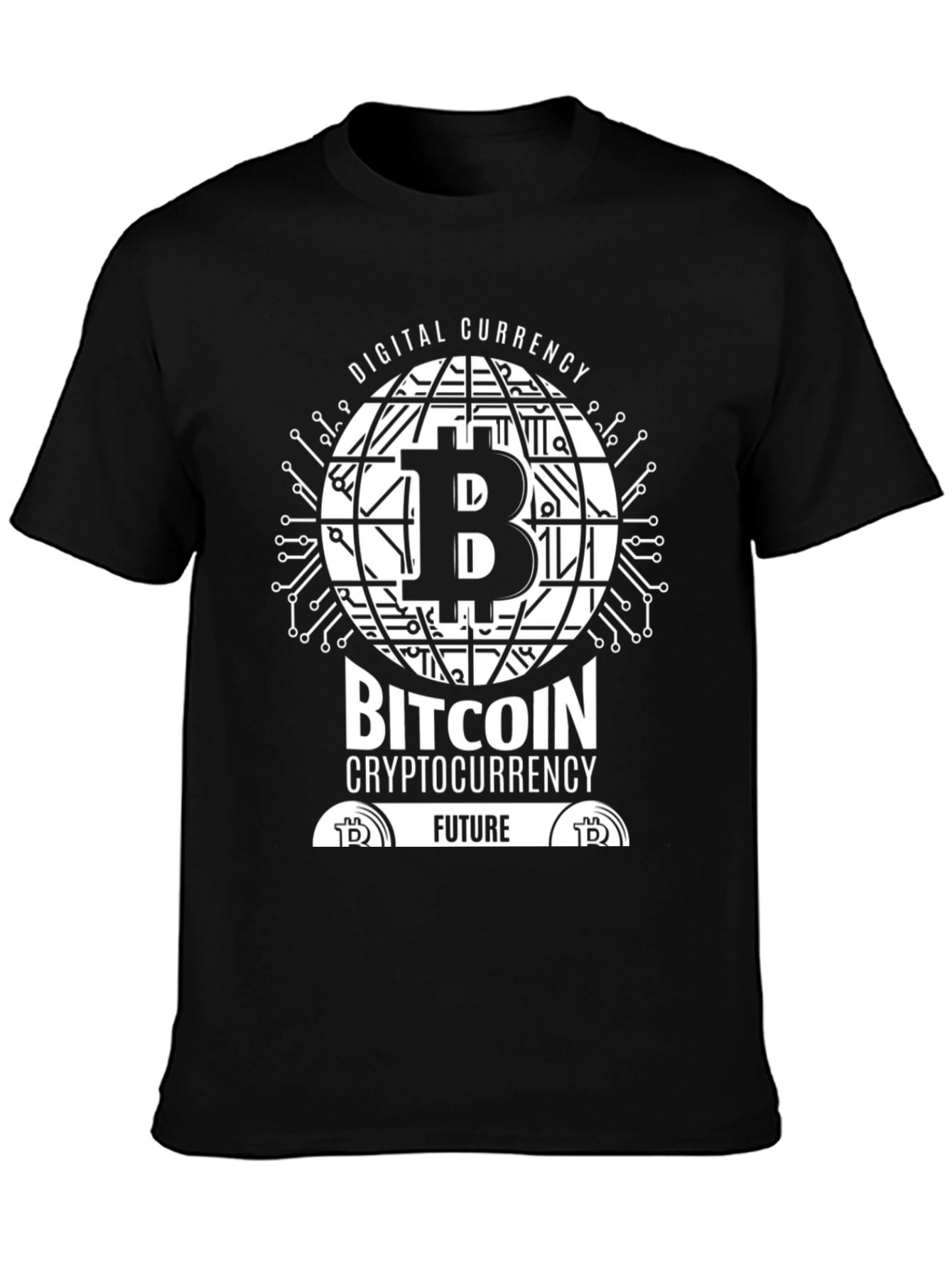 Bitcoin Cryptocurrency Future Black T-Shirt