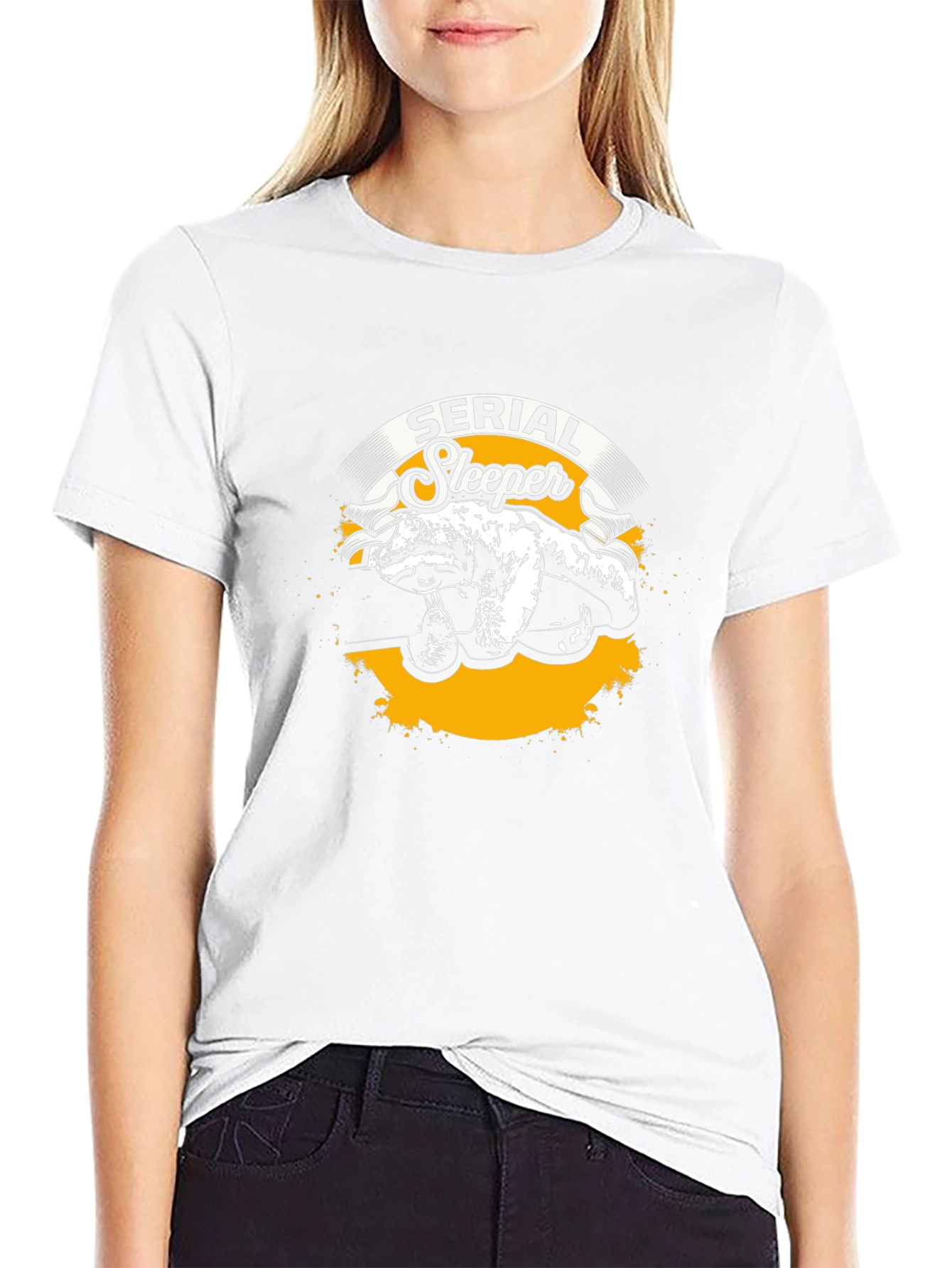Serial Sleeper Sloth Graphic T-Shirt Funny Sleepy Animal Tee