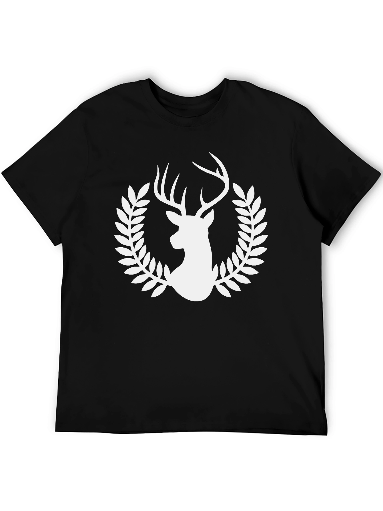 Deer Laurel Wreath Graphic T-Shirt
