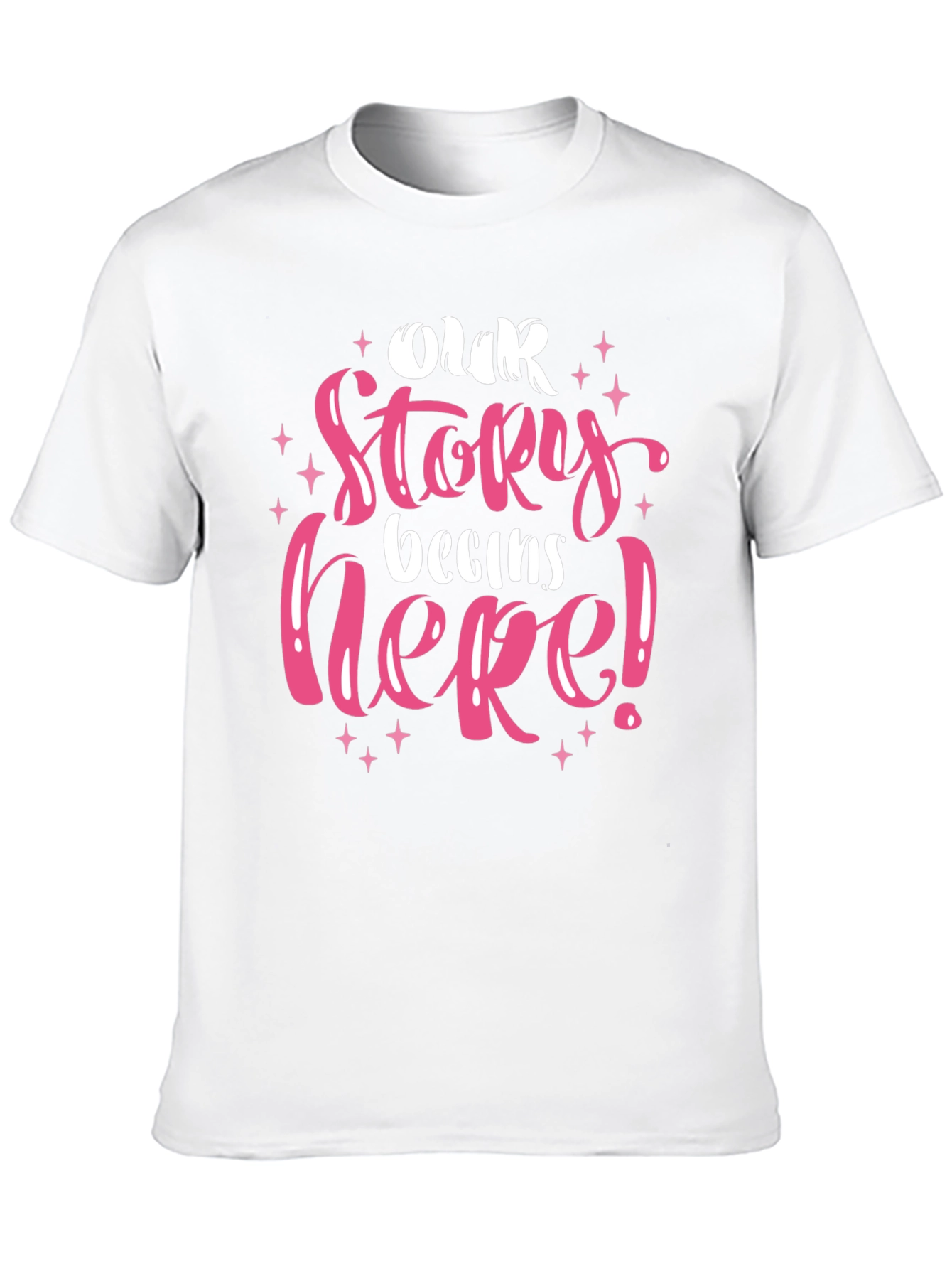 Our Story Begins Here Black Graphic Tee