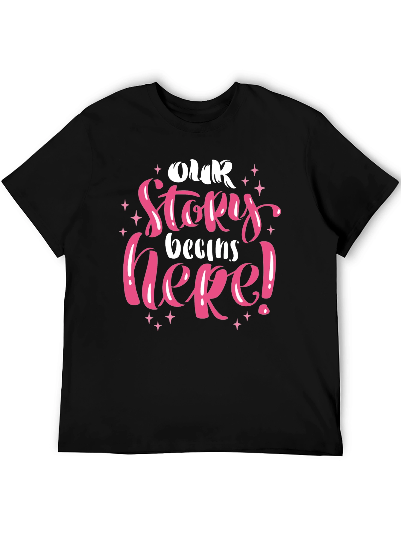 Our Story Begins Here Black Graphic Tee