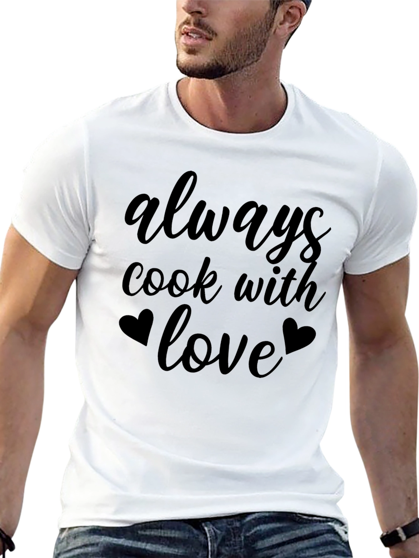 Always Cook With Love Black T-Shirt