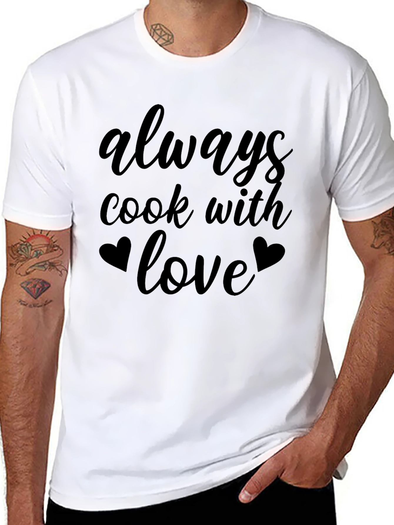 Always Cook With Love Black T-Shirt