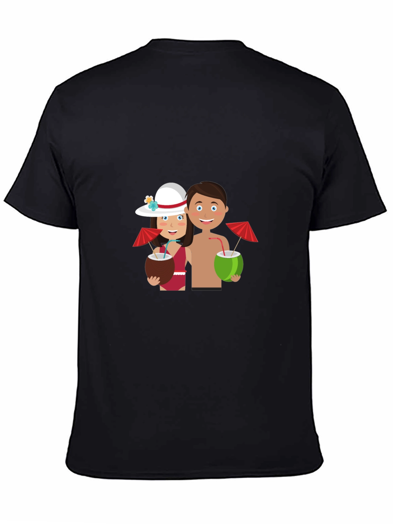 Tropical Getaway Graphic Tee - Black Casual Shirt