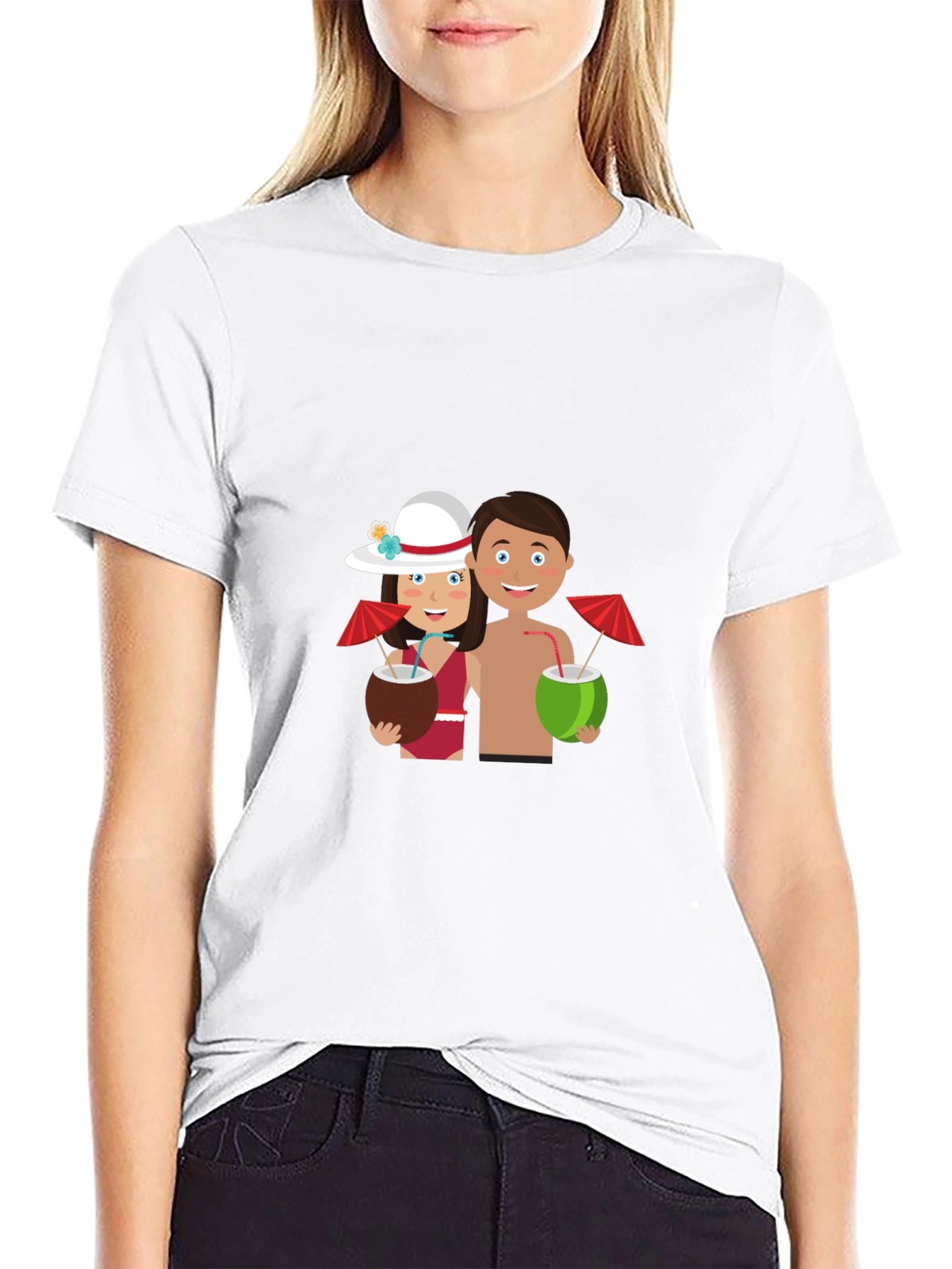 Tropical Getaway Graphic Tee - Black Casual Shirt