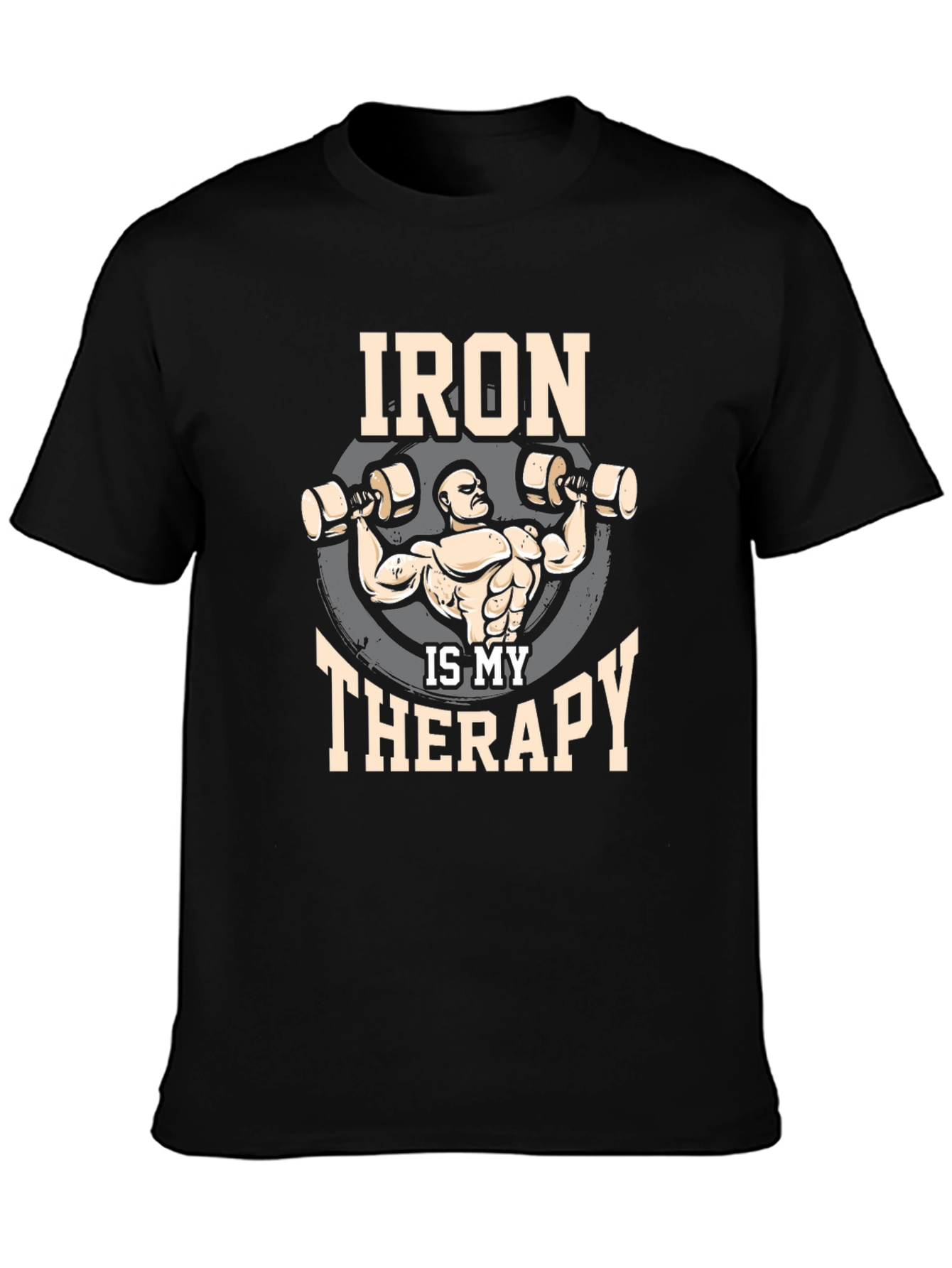 Iron is My Therapy Gym T-Shirt - Black