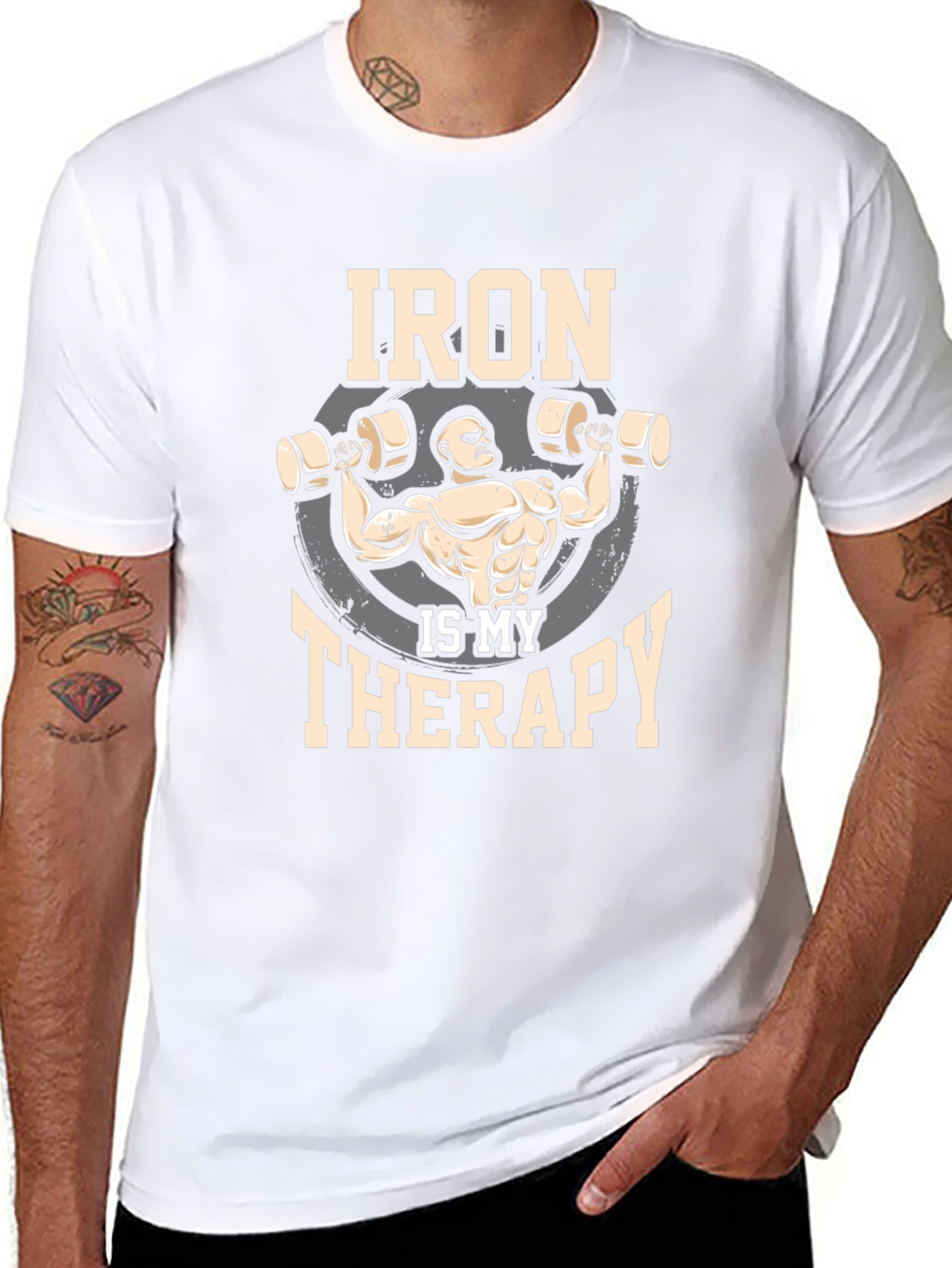 Iron is My Therapy Gym T-Shirt - Black