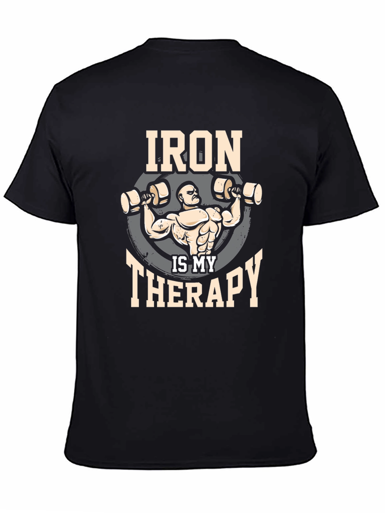 Iron is My Therapy Gym T-Shirt - Black