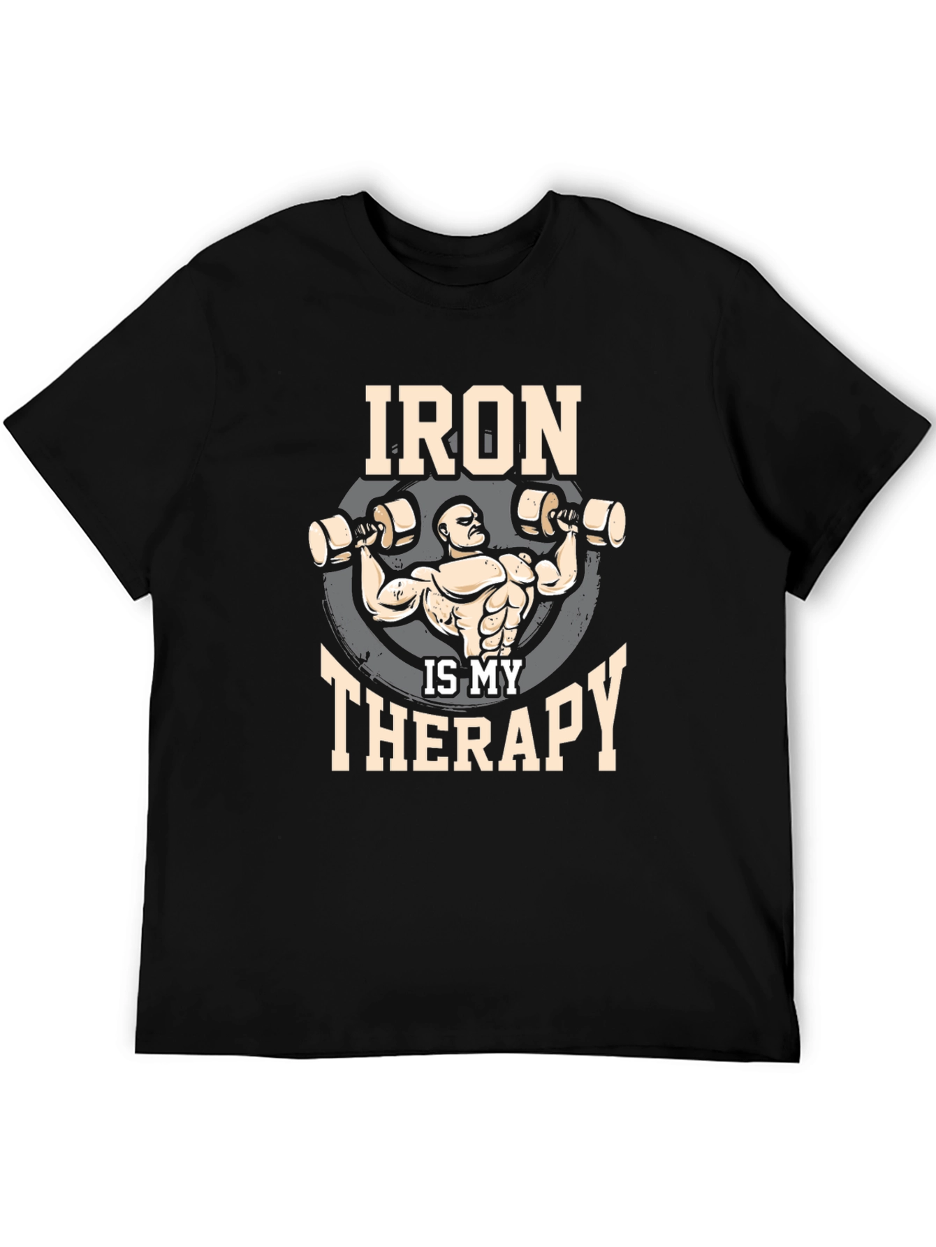 Iron is My Therapy Gym T-Shirt - Black