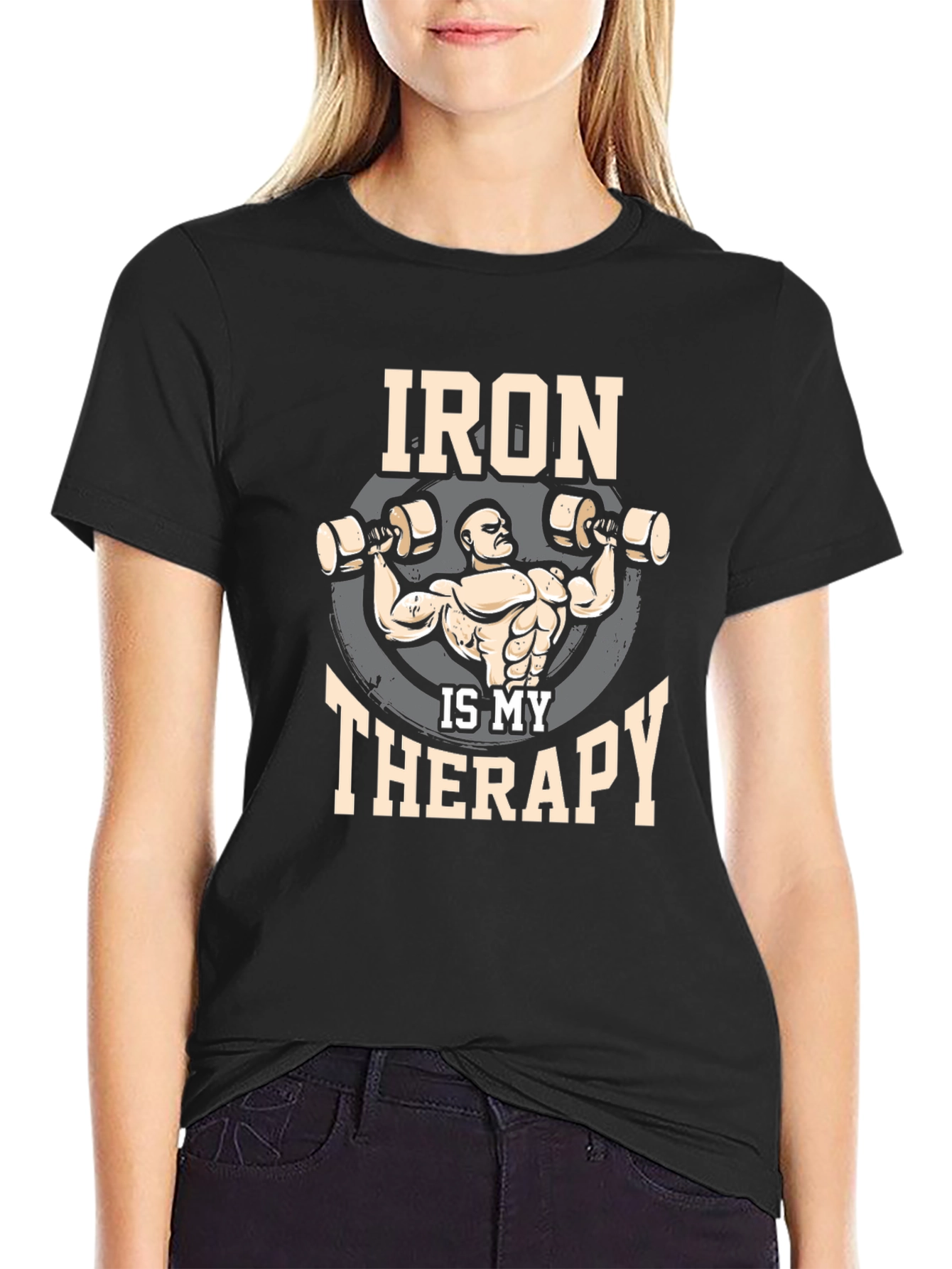 Iron is My Therapy Gym T-Shirt - Black
