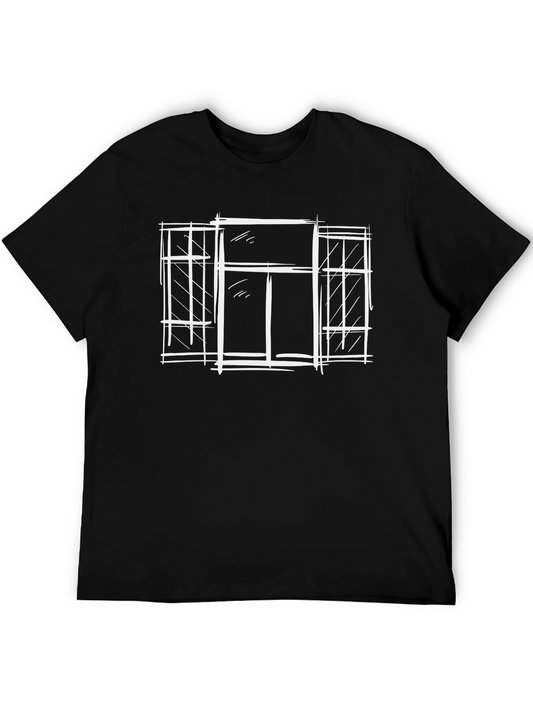 Architectural Window Sketch Tee - Modern Minimalist Style