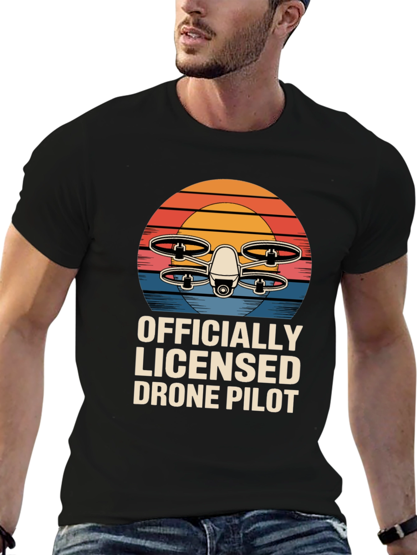 Officially Licensed Drone Pilot T-Shirt Retro Design