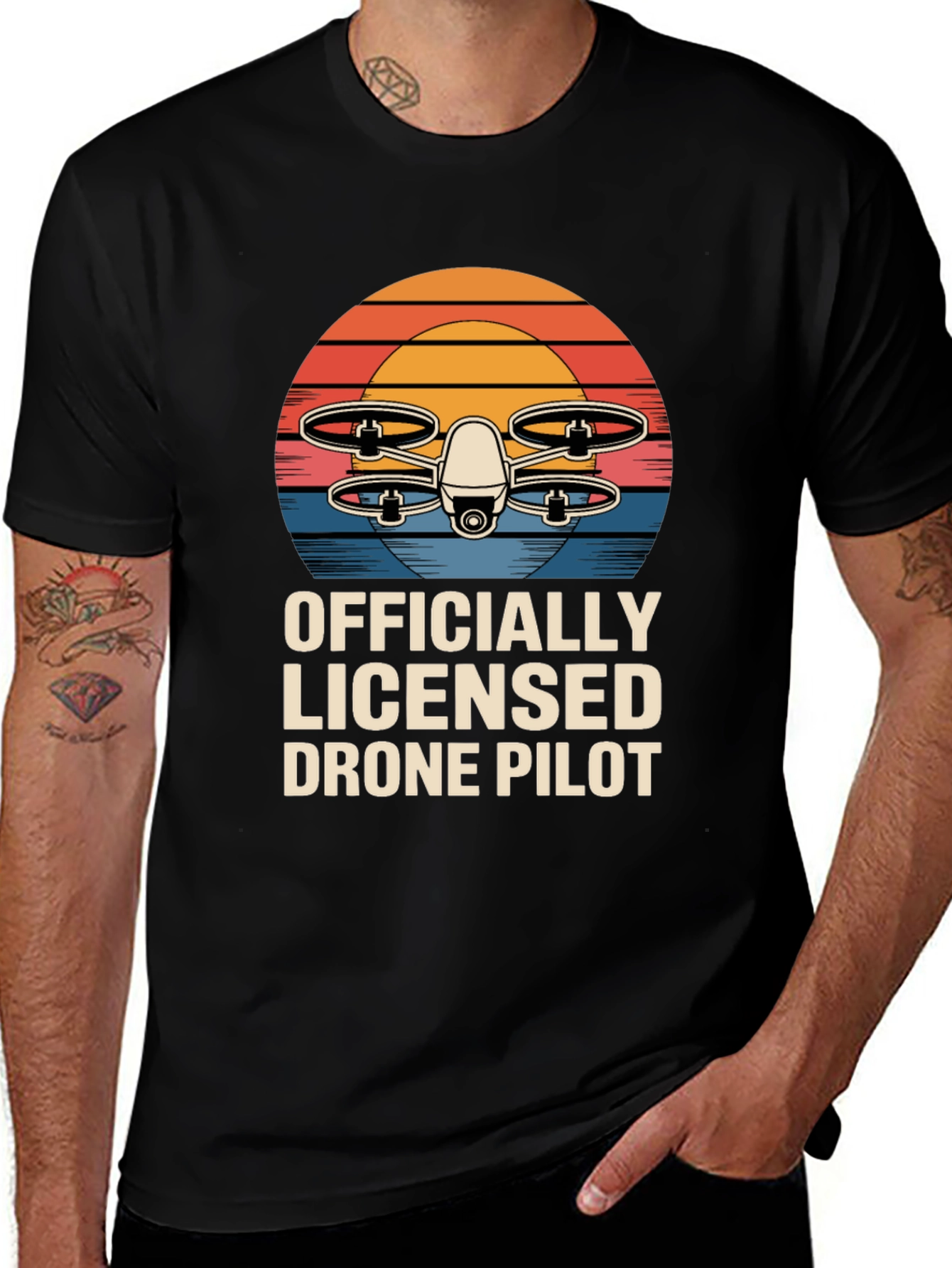 Officially Licensed Drone Pilot T-Shirt Retro Design