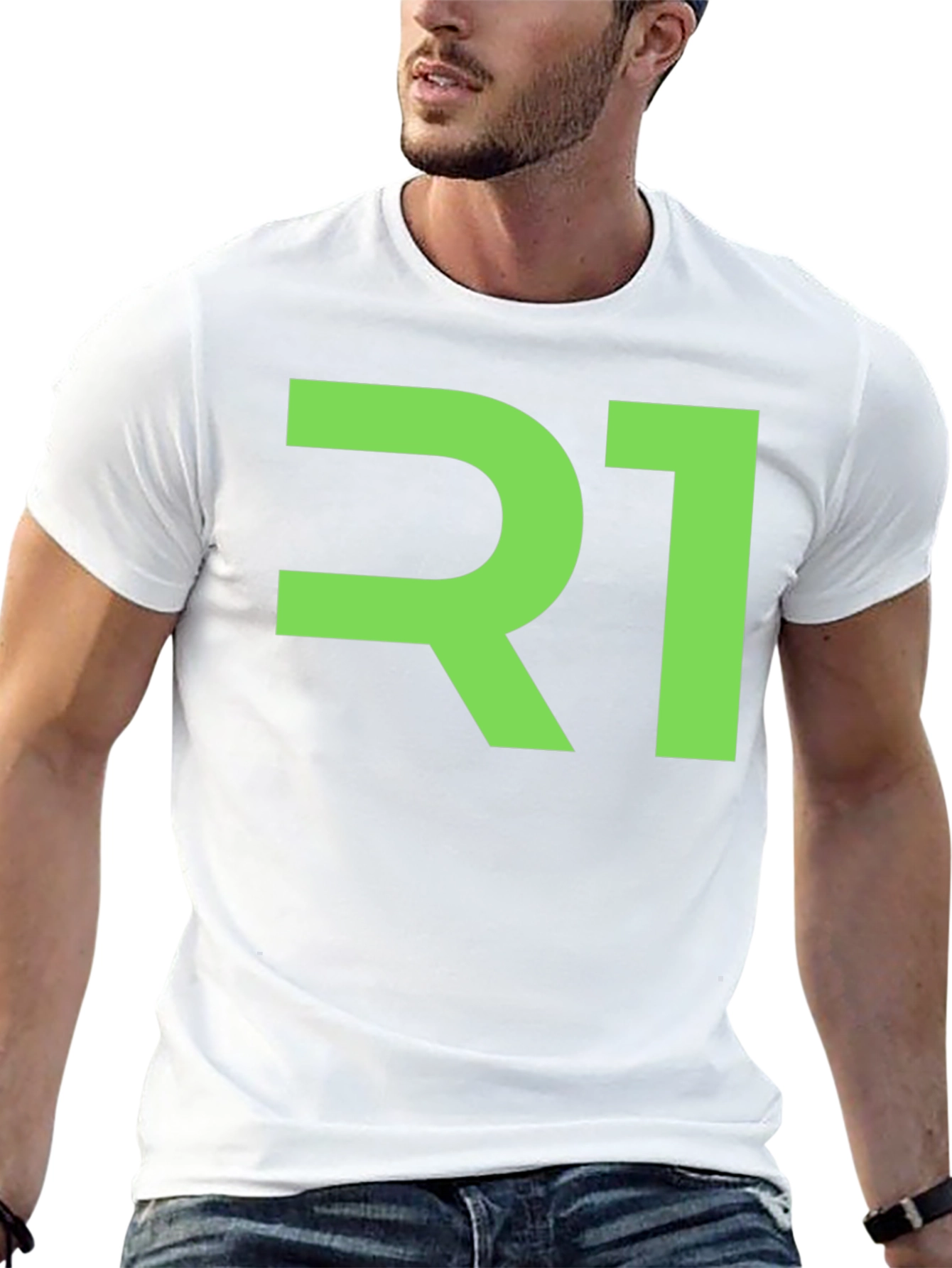 R1 Graphic Tee - Black Cotton Casual