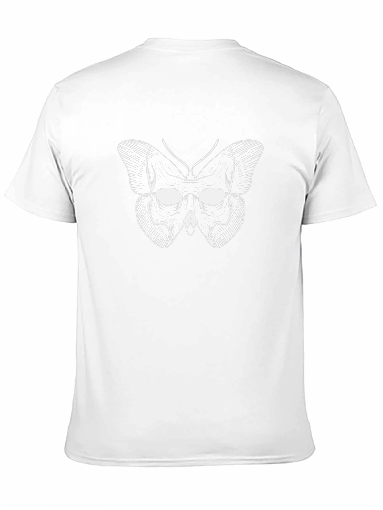 Skull Butterfly Graphic Tee - Black Cotton Blend