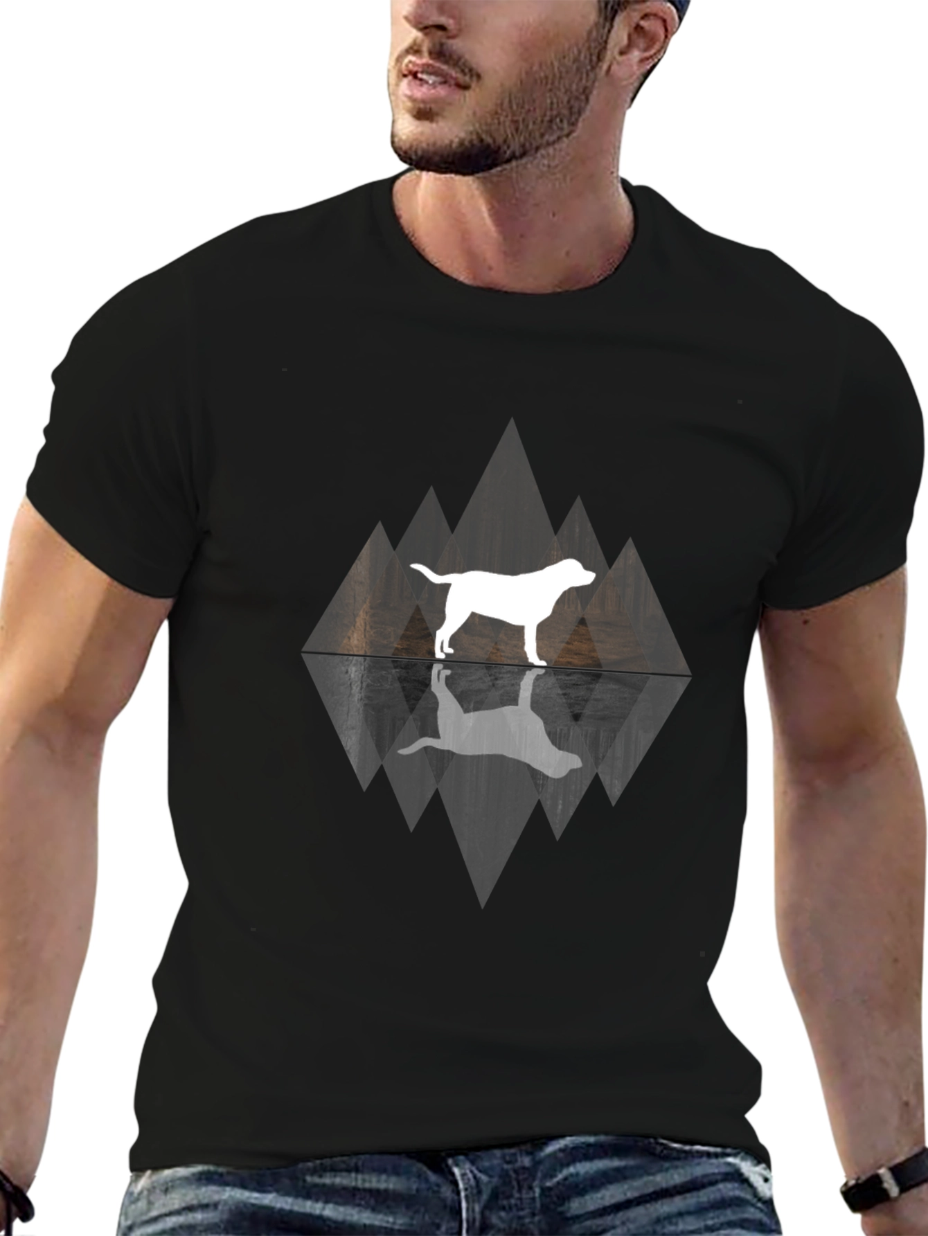 Dog Silhouette Graphic T-Shirt