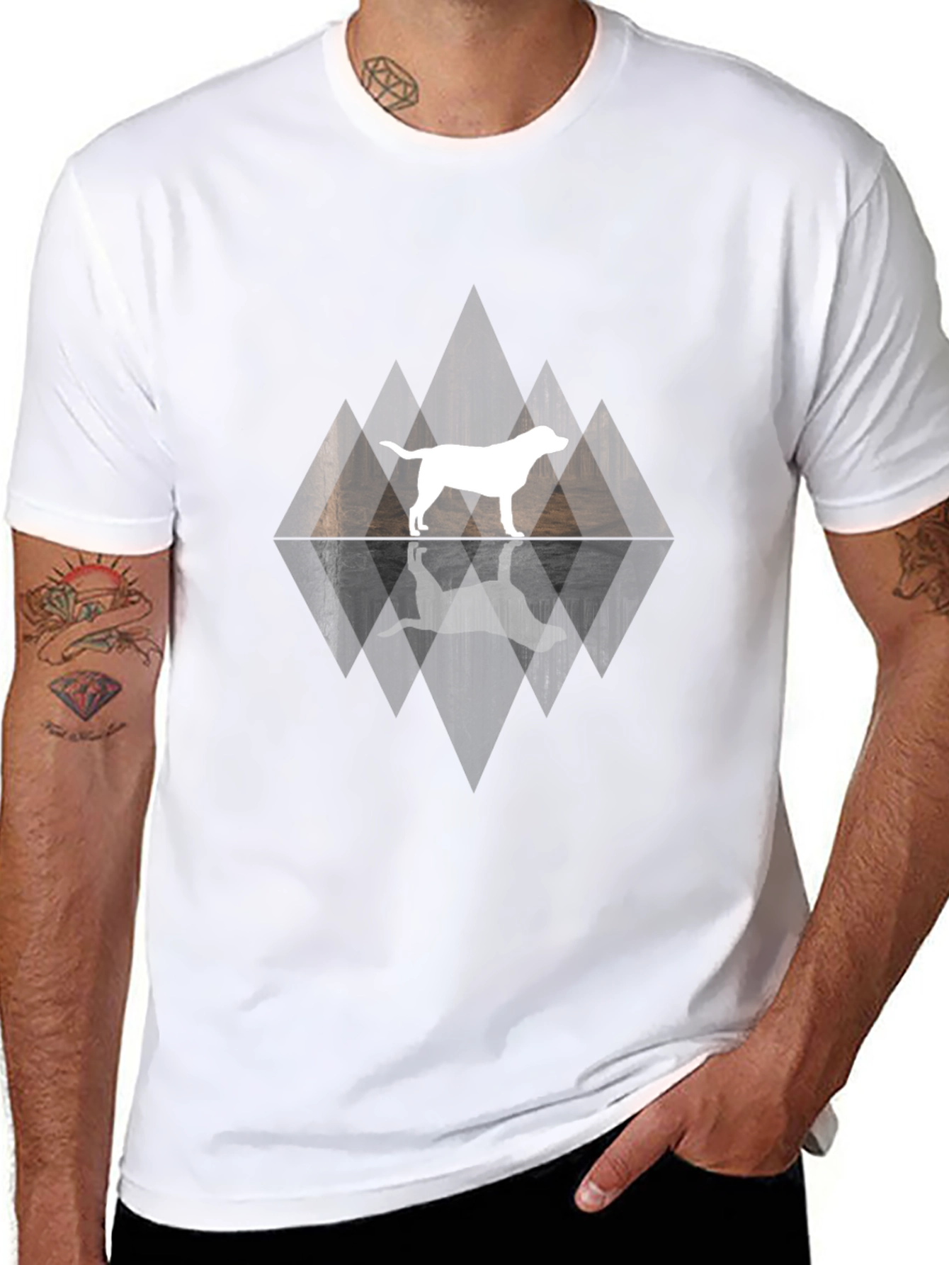 Dog Silhouette Graphic T-Shirt