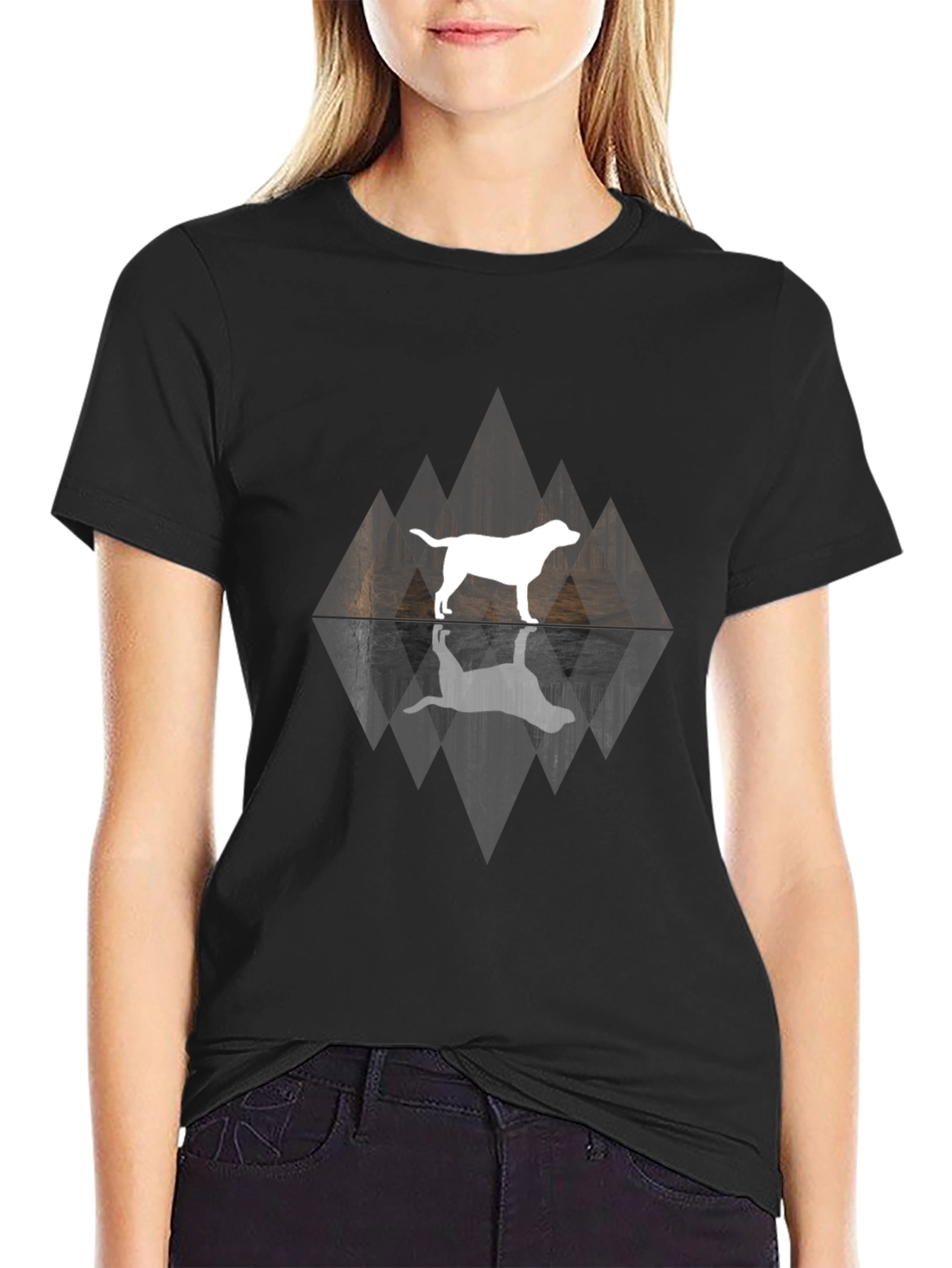 Dog Silhouette Graphic T-Shirt