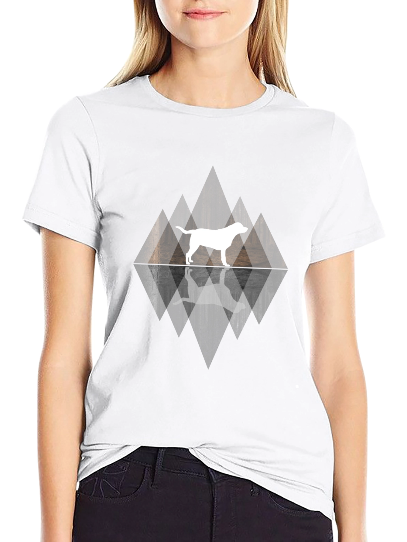 Dog Silhouette Graphic T-Shirt