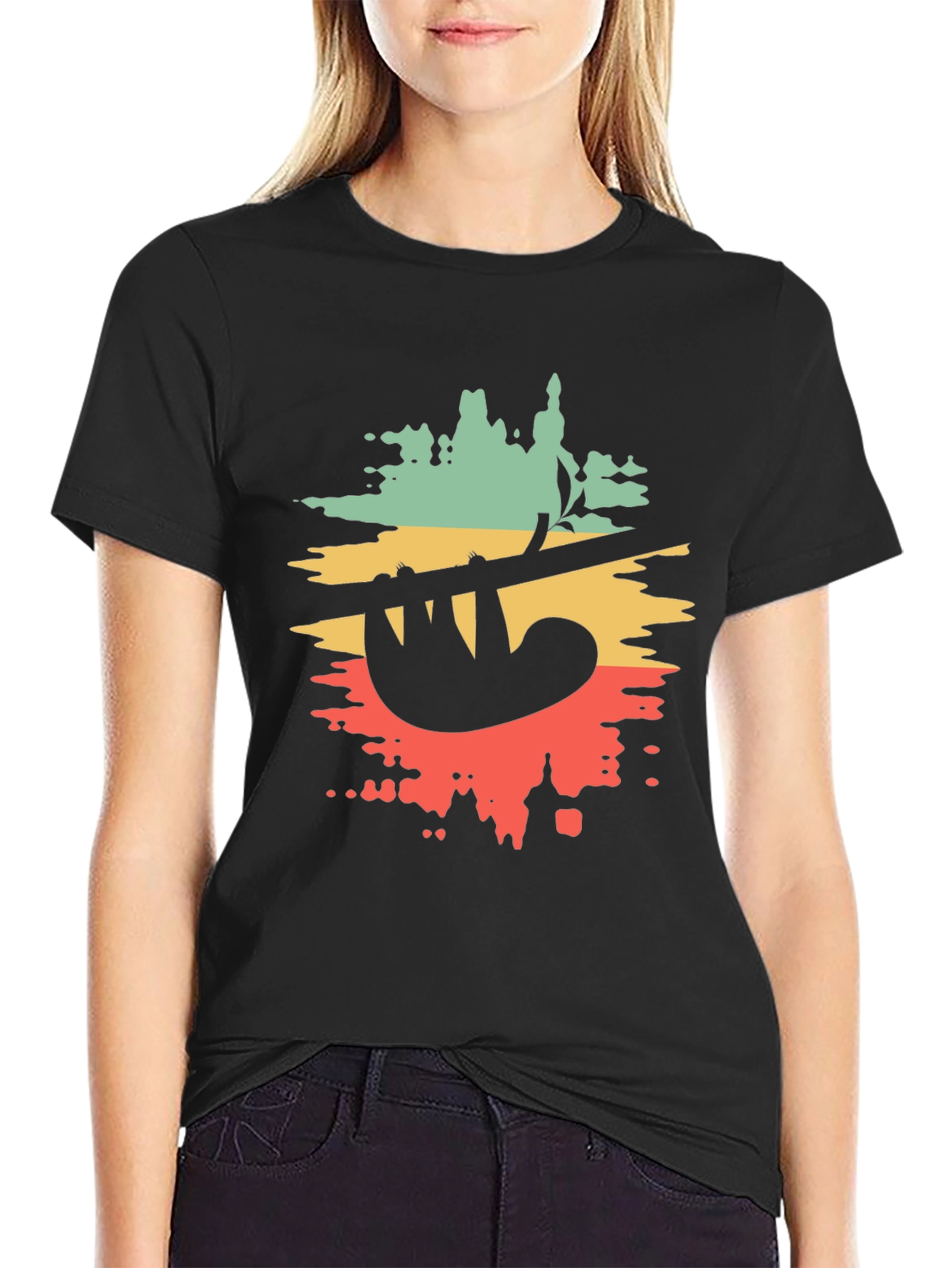Retro Sloth Graphic Tee - Cool Relaxed Style