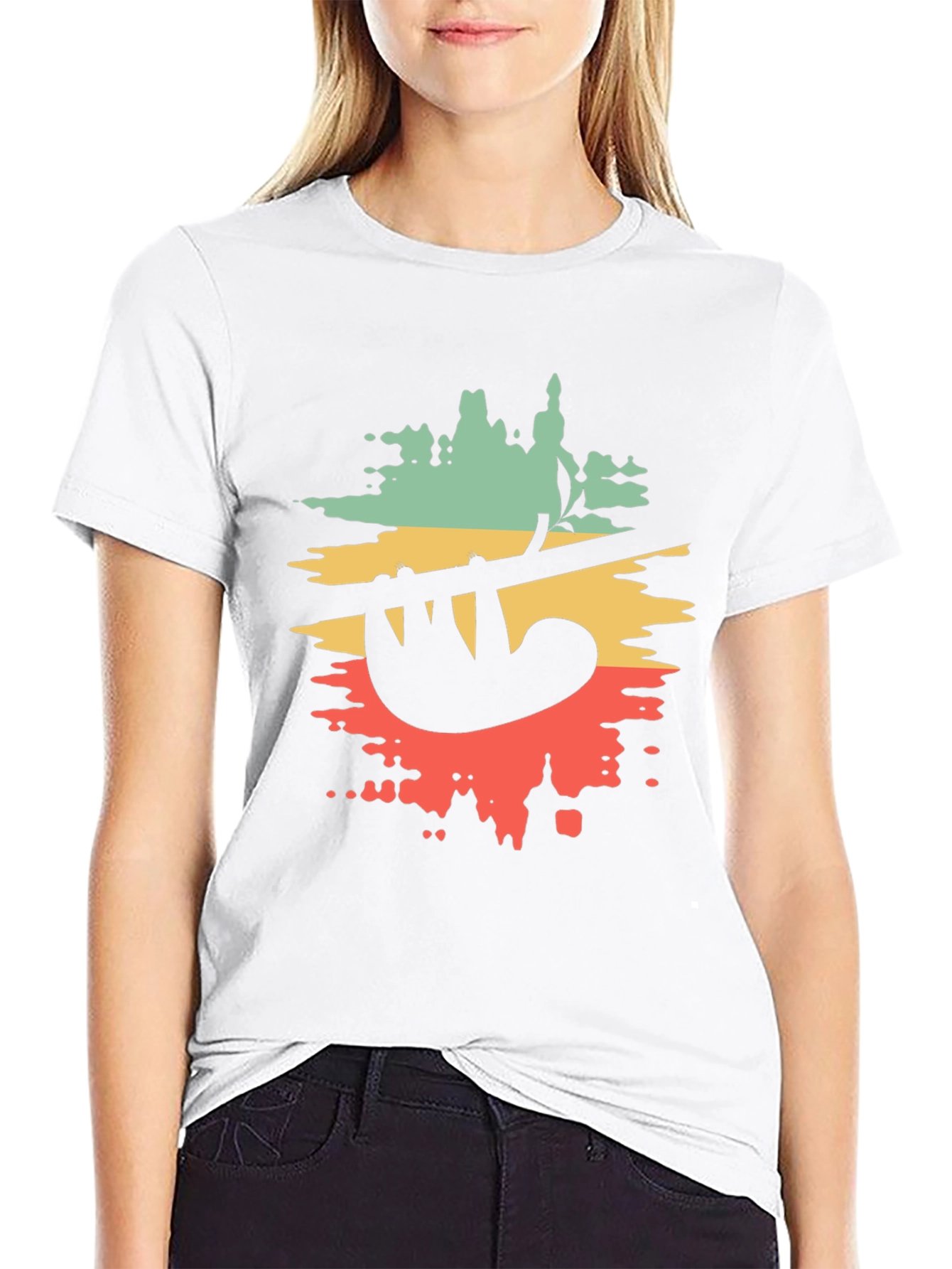 Retro Sloth Graphic Tee - Cool Relaxed Style