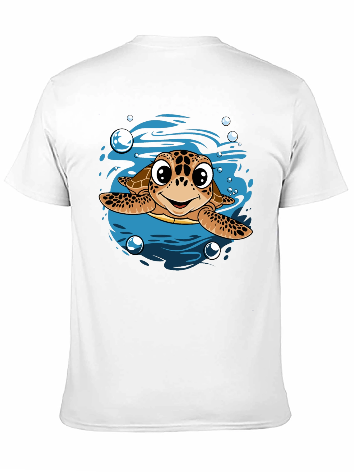 Cartoon Sea Turtle T-Shirt - Mens Black Tee